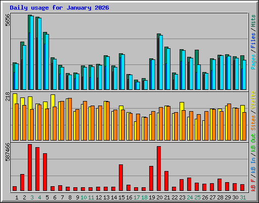 Daily usage for January 2026